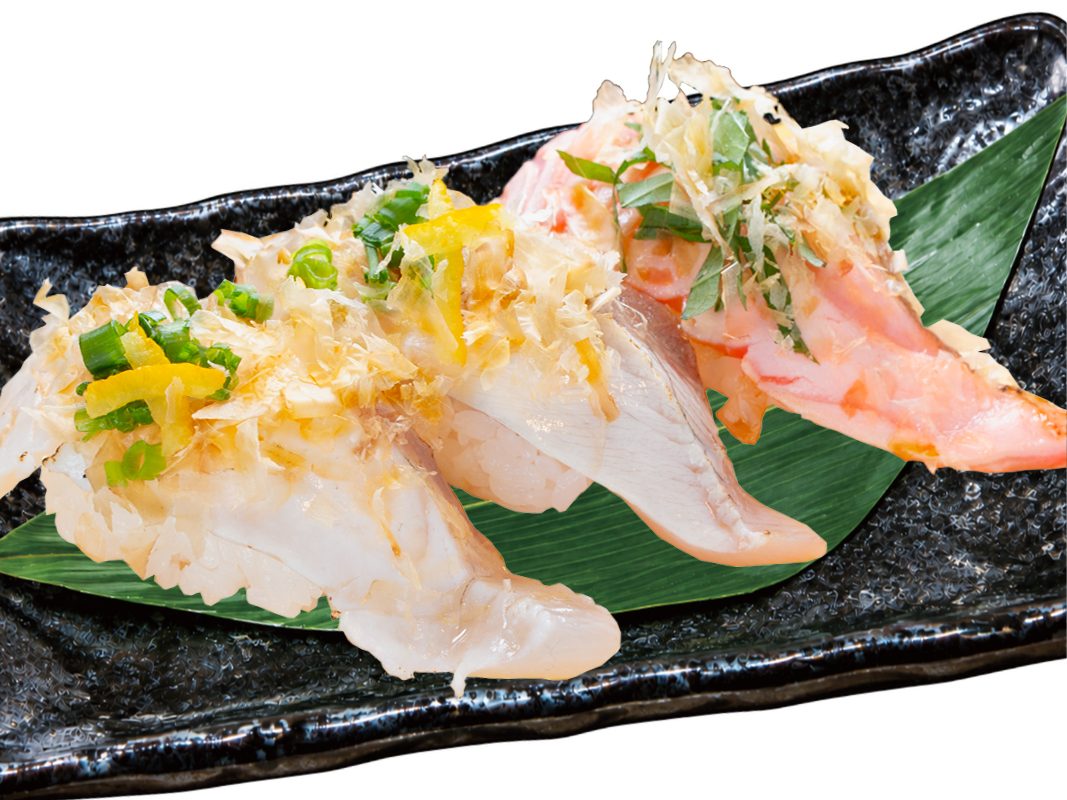旨み重なる 天草の削り節 炙り鮮魚の3種盛